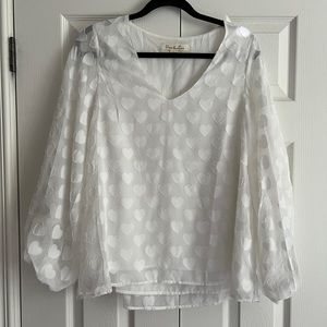 Vine & Love White Heart Blouse